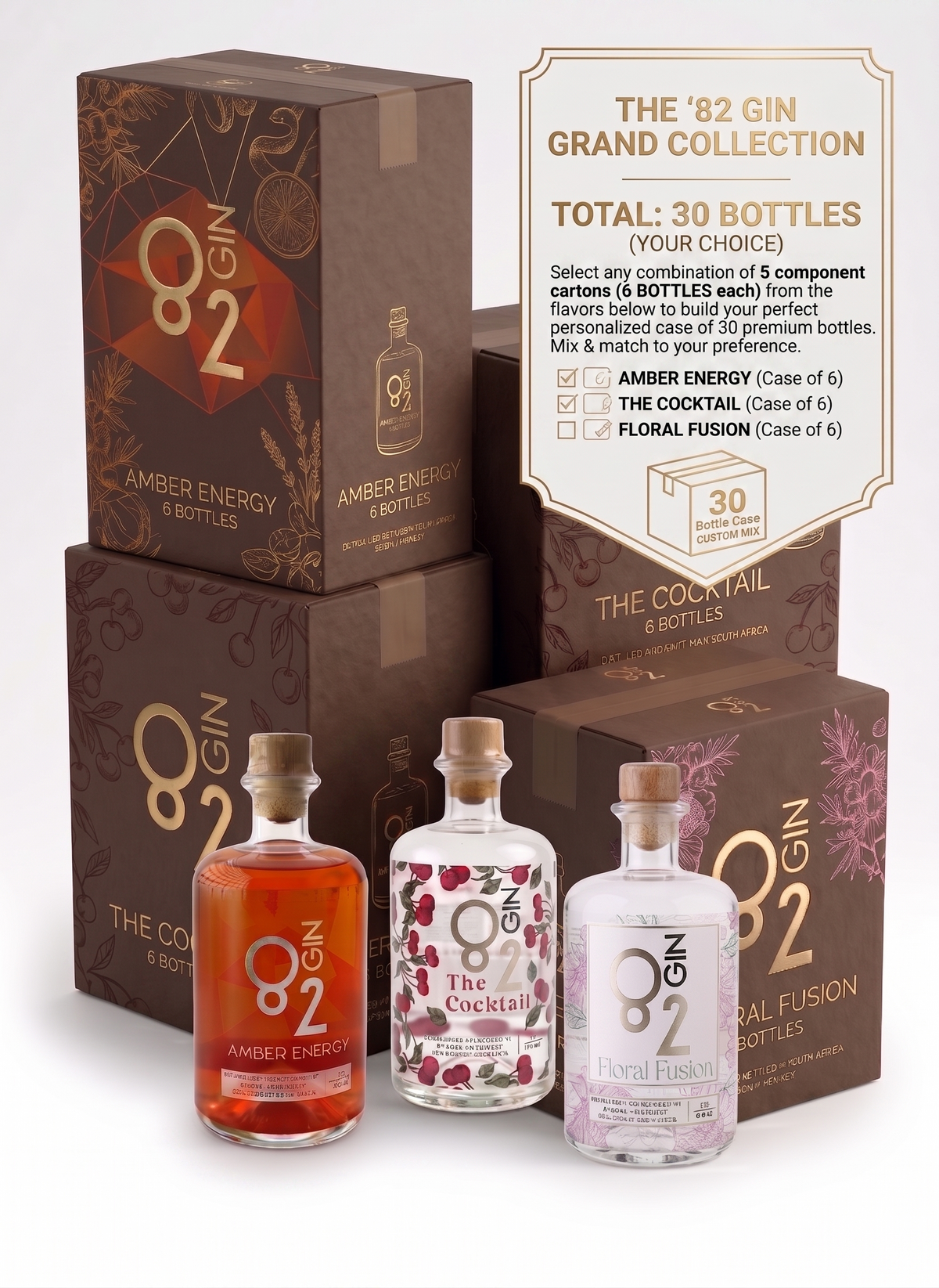 Mixed craft gin case box, 30 bottles, wedding bar gin Gauteng