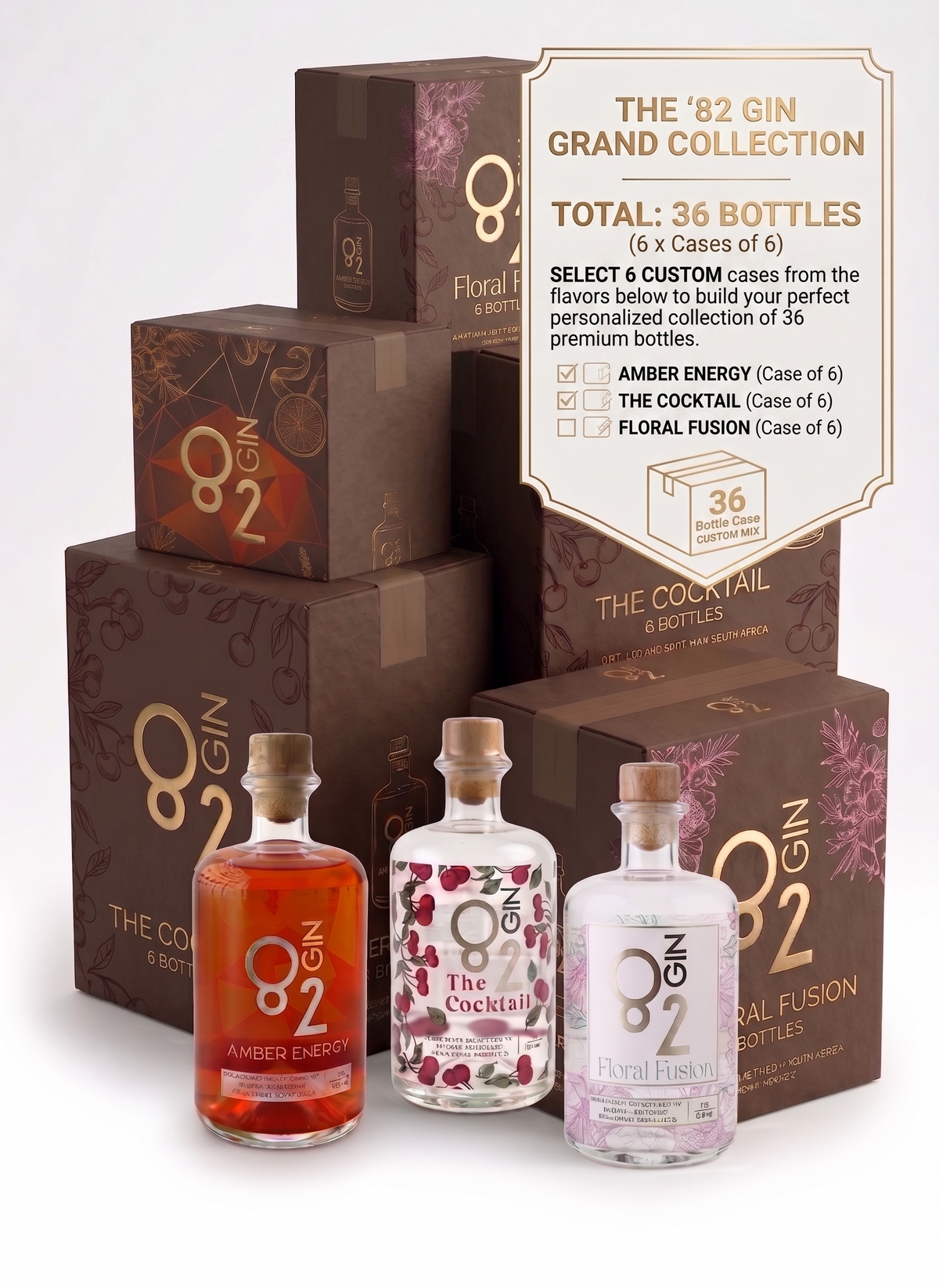 Mixed craft gin case box, 36 bottles, wedding bar gin Gauteng