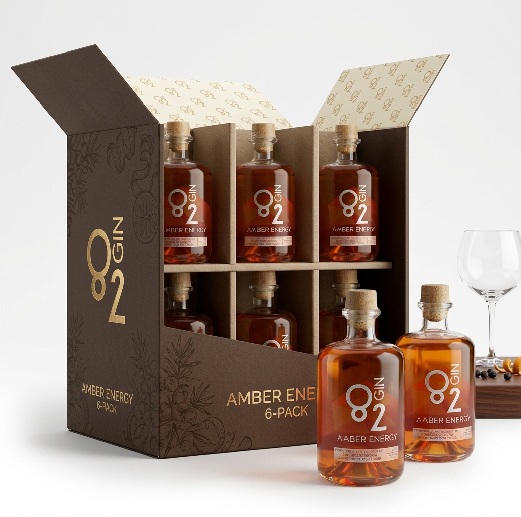 Amber Energy craft gin case of 6 bottles, wedding and event gin Gauteng