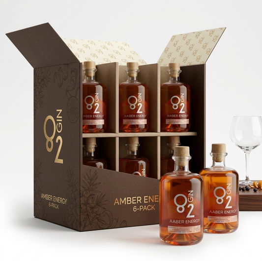 Amber Energy craft gin case of 6 bottles, wedding and event gin Gauteng