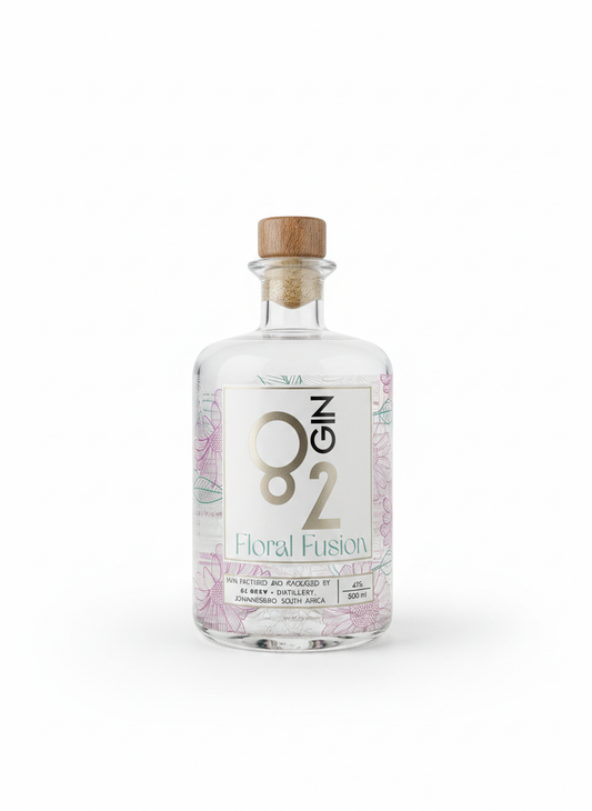 82 Brewing Co Floral Fusion craft gin bottle, lavender and rose, 500ml